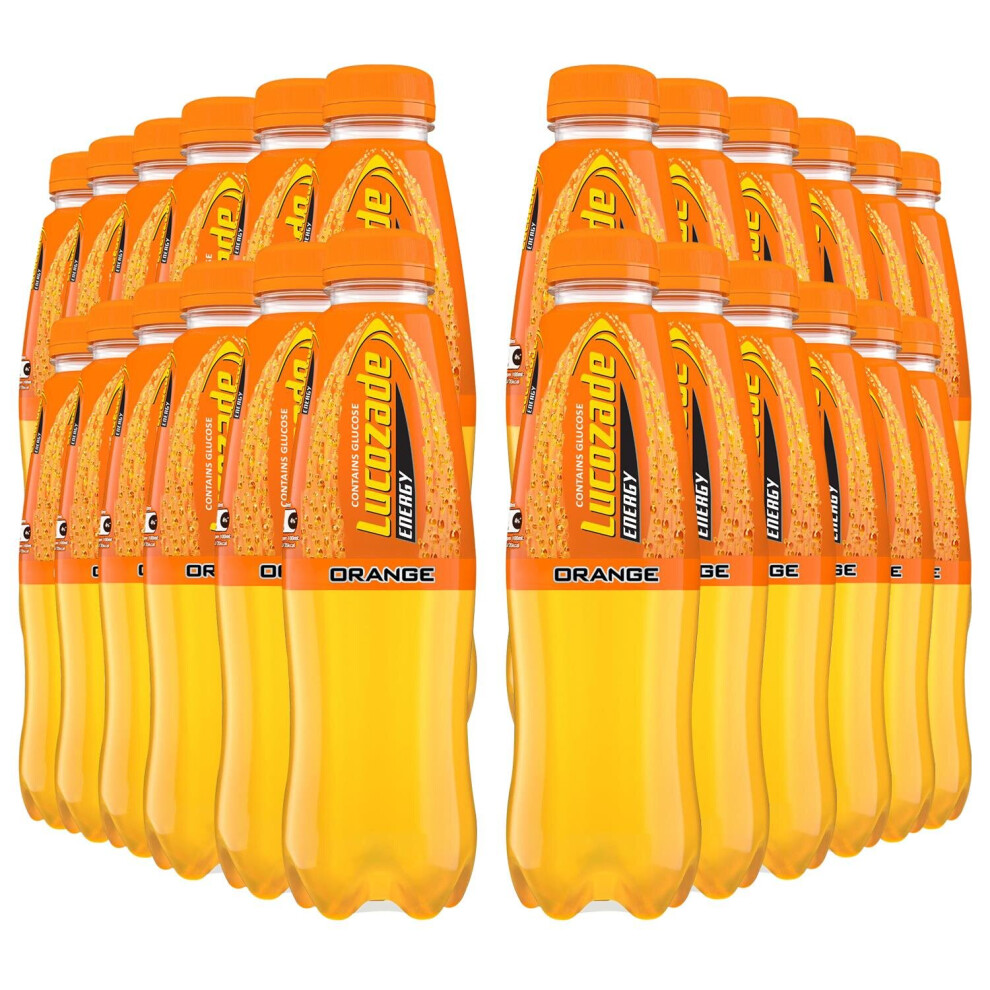 Lucozade Energy Sparkling Drink Powered By Glucose, 24X380ml Orange