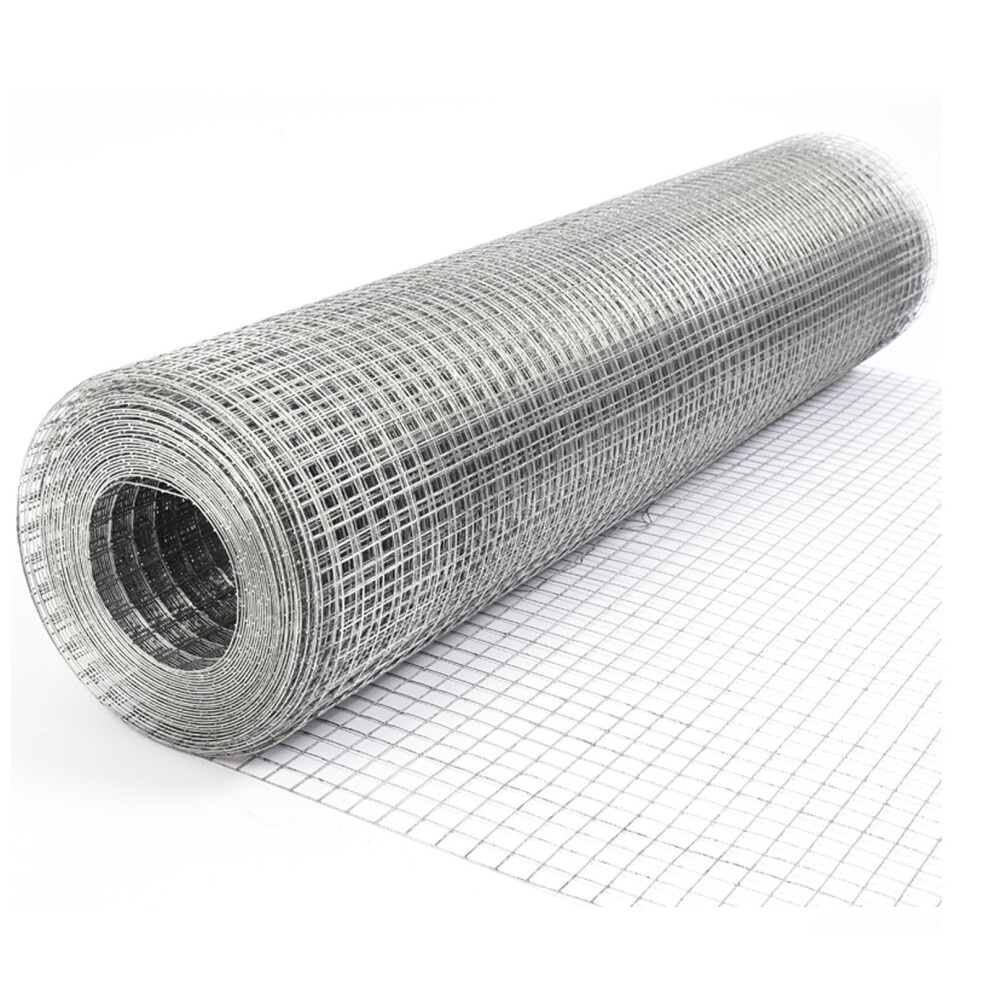 (0.9m x 15m) Chicken Wire Mesh Rabbit Animal Fence Steel Galvanized Wire Mesh Fencing Netting Roll Garden Netting Fencing Hole Size 25mm