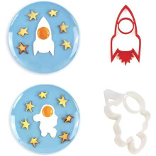2pcs Funny Egg Ring Pancake Breakfast Molds Silicone Spaceman Egg Molds A Gift for Children