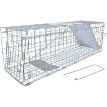 Collapsible Humane Live Animal Cage Trap 24" x 8" x 7" for Rabbits Groundhog Stray Cat Squirrel Raccoon Mole Gopher Chicken Opossum Skunk Chipmunks