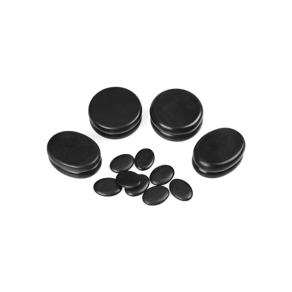Ifsecond 16Pcs Professional Massage Stones Set Natural Lava Basalt Rock Hot Stone For Spa, Massage Therapy