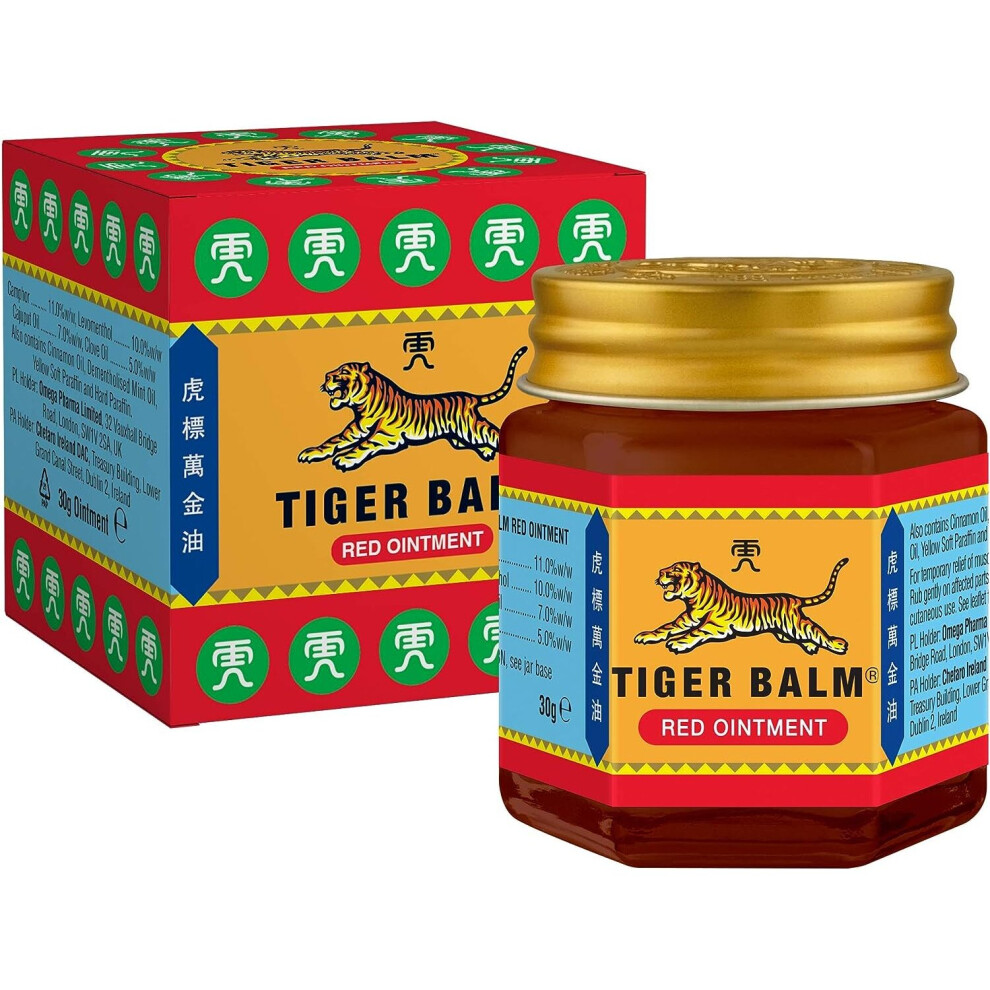 Tiger Balm Ointment Relief From Minor Muscular Aches And Pain 30 G Red