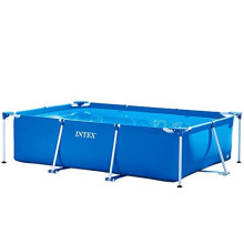 Intex 28272 Metal Frame Rectangular Outdoor Swimming Pool, Filter Pump Not Included, Capacity 3834 L,300 x 200 x 75 Centimeters - Color Blue