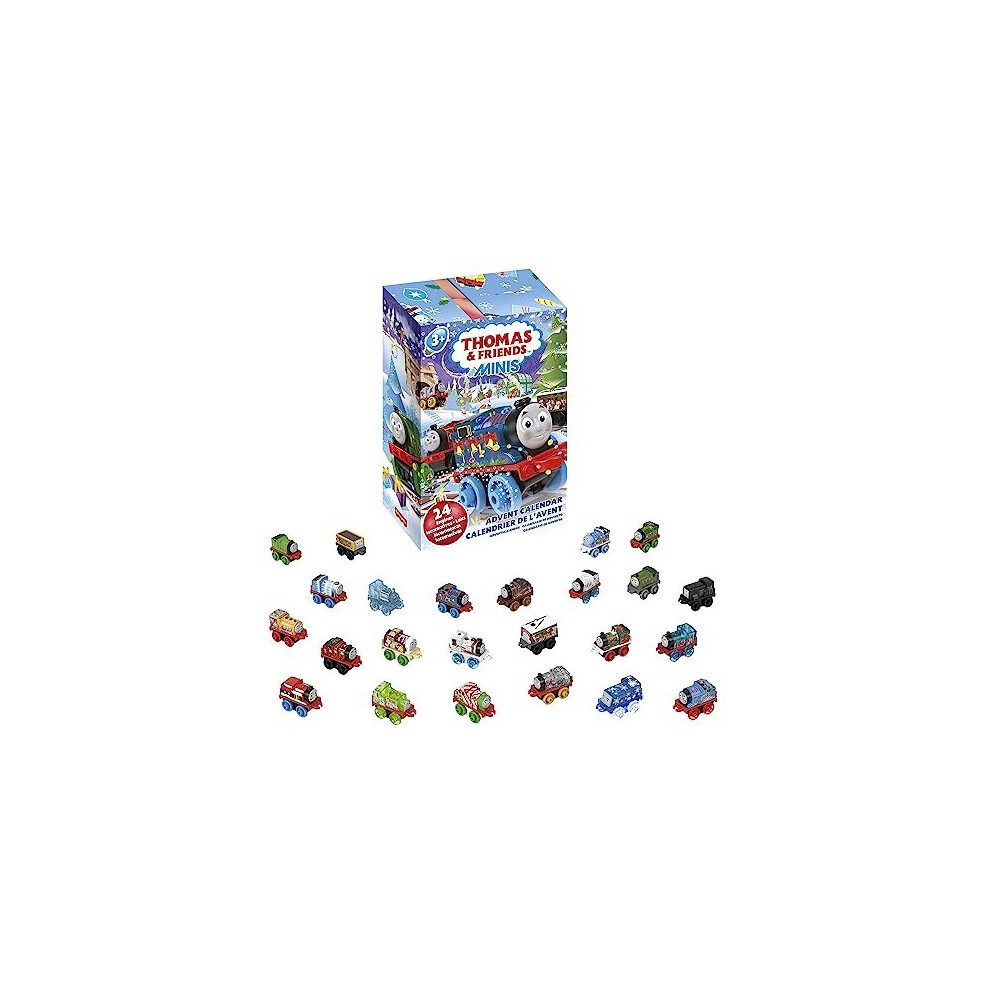 Thomas & Friends MINIS Advent Calendar, Christmas Gift, 24 Miniature Toy Trains and Vehicles for Preschool Kids, HRF89