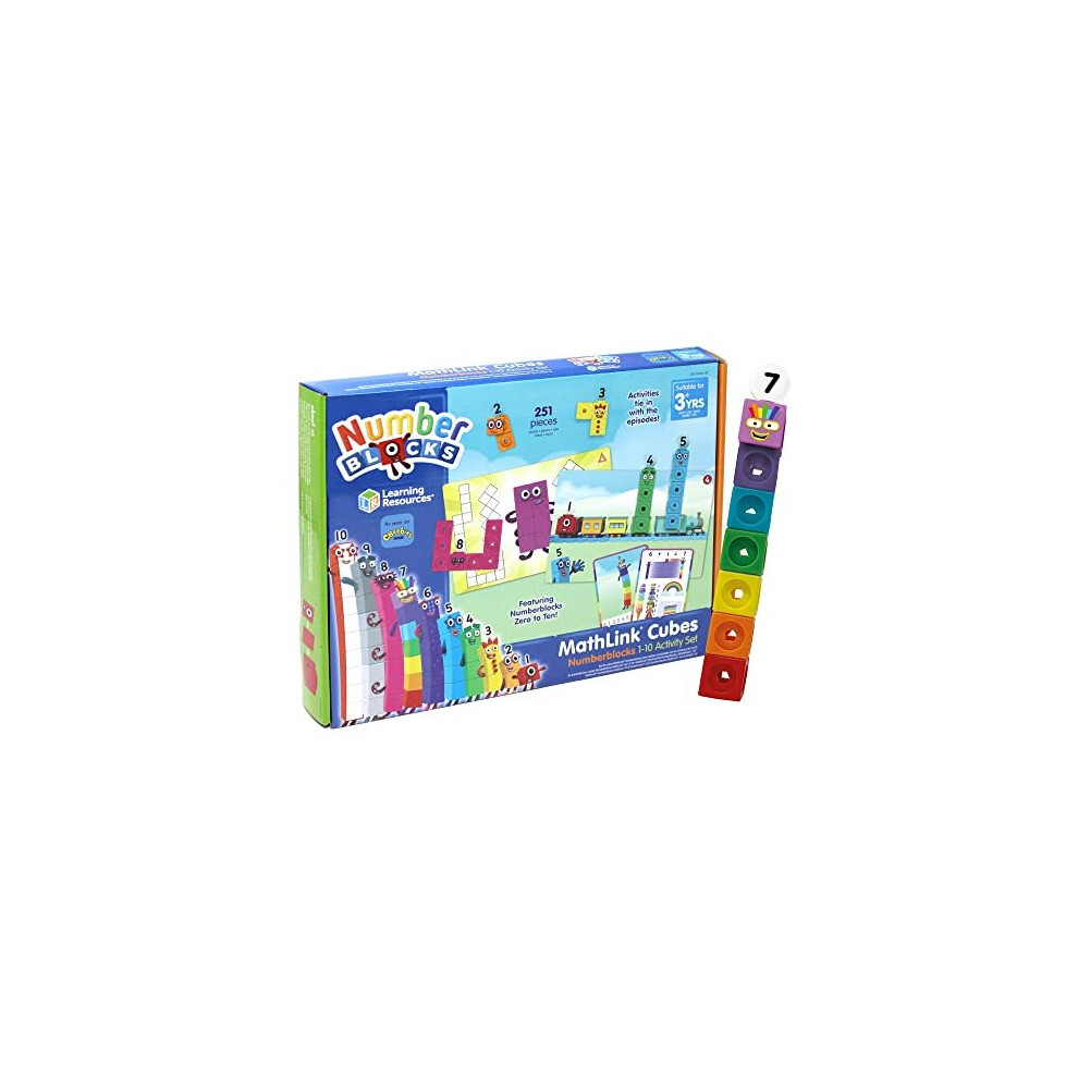 Learning Resources LSP0949-UK MathLink Cubes Numberblocks 1-10 Activity Set, Early Years Maths Learning, Build, Learn & Play in The Classroom