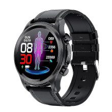 (Black Leather) 2023 Blood Glucose Smart Watch Ecg ppg Monitoring Blood Pressure Body Temperature Smartwatch Men Ip68 Waterproof Fitness Tracker - Smart Watches Lingl