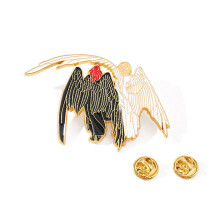 Good Omens 2 Crowley Aziraphale Metal Pin Badge David Tennant Michael Sheen