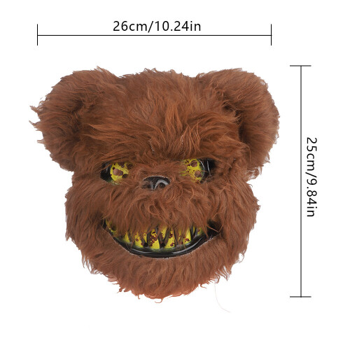 Halloween Scary Bear Mask Creepy Horror Teddy Bear Mask Plush Bloody on ...