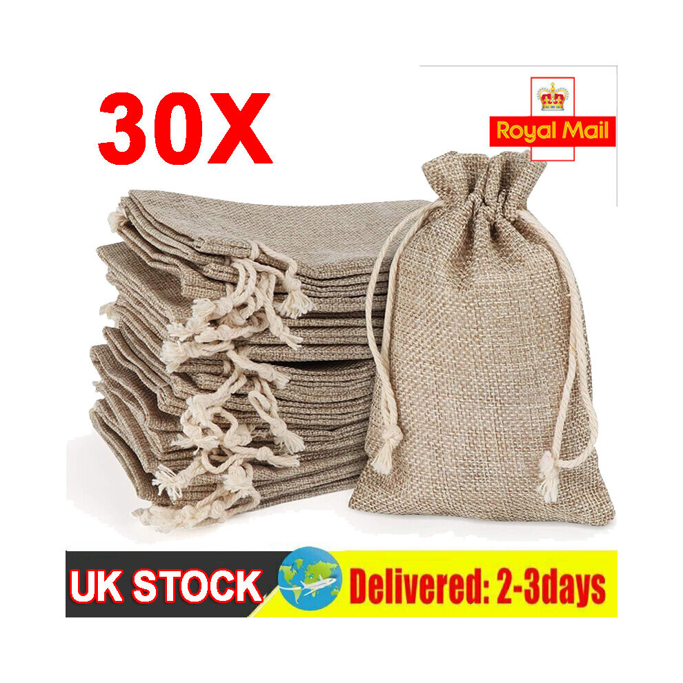 30 Pcs Hessian Bags Burlap Bags Drawstring Bag Hessian Fabric Gift Bag