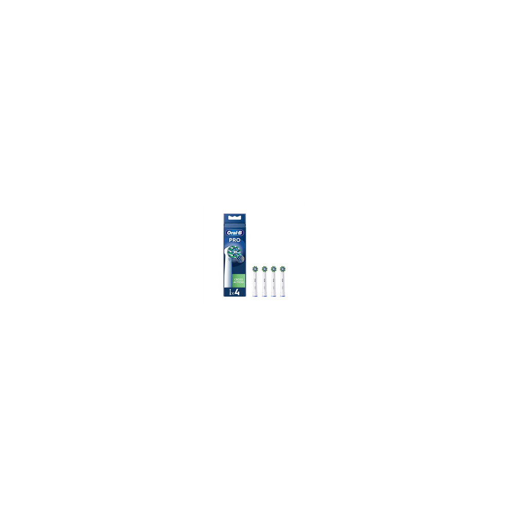 Oral-B White Oral B Pro Cross Action Electric Toothbrush Heads 4 Pack