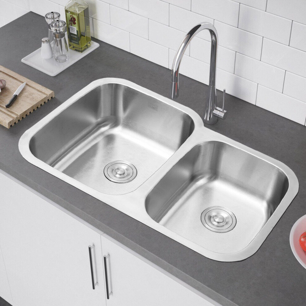 Inset Stainless Steel Double Basin Kitchen Sink