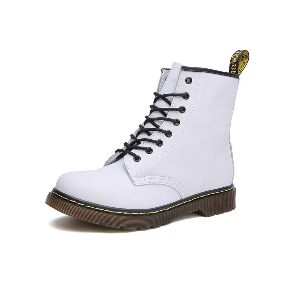 (Add white cotton, UK 4.5=EUR 39) Women Retro Boots Classic Leather Ankle Boot Shoes