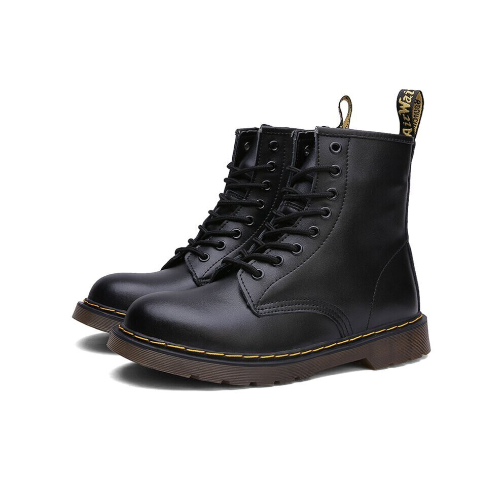 (Add black cotton, UK 4.5=EUR 39) Women Retro Boots Classic Leather Ankle Boot Shoes