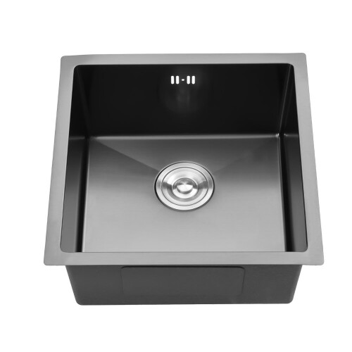 Living And Home Black Stainless Steel Single Bowl Kitchen Sink 2