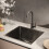 Living And Home Black Stainless Steel Single Bowl Kitchen Sink 2