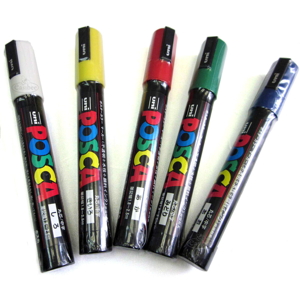 Queen Bee Marking Marker 5 Pen Set inWhite Yellow Red Green Blue 21616