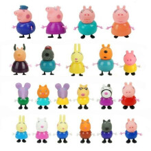 (25pcs/set) Peppa Pig Family Friends Emily Rebecca Suzy Action Figures Toys Xmas Gift