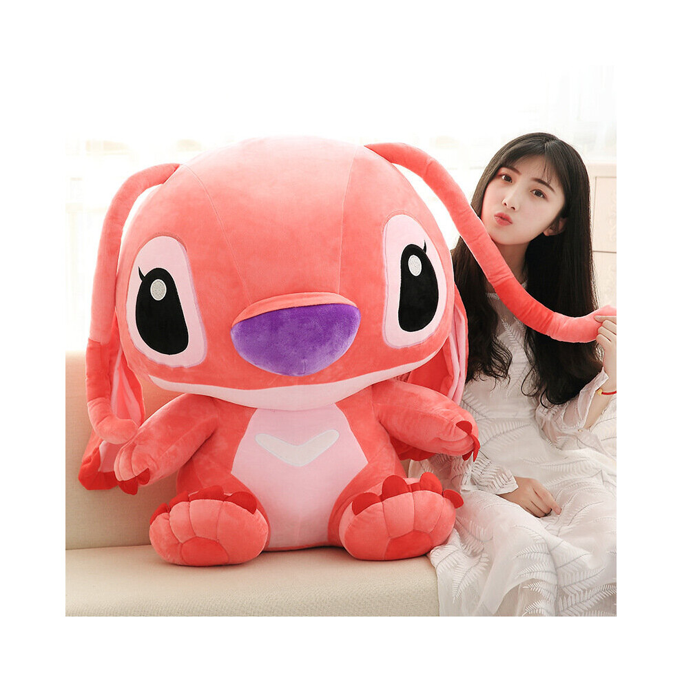 (Pink, 40cm) Lilo & Stitch Lovers Stitch Stuffed Teddy Pillow Children Toy Birthday Present Gift