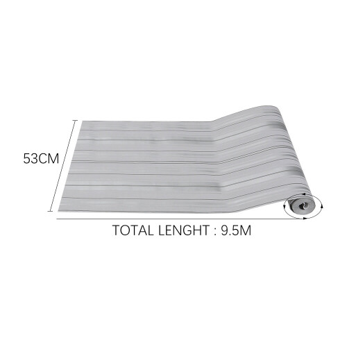 Living And Home Modern Metallic Silver and Grey Striped Wallpaper 2