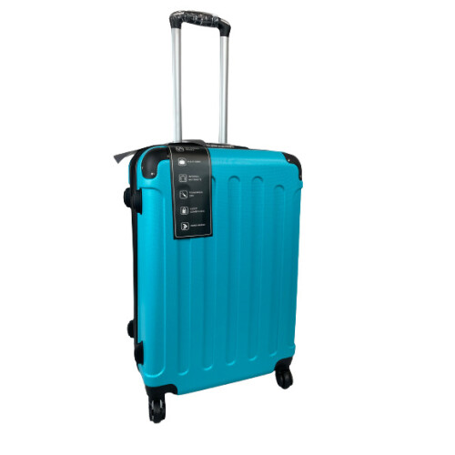 (Lake Blue, Medium) Hampton & Stewart Spinner wheel HardShell Suitcase
