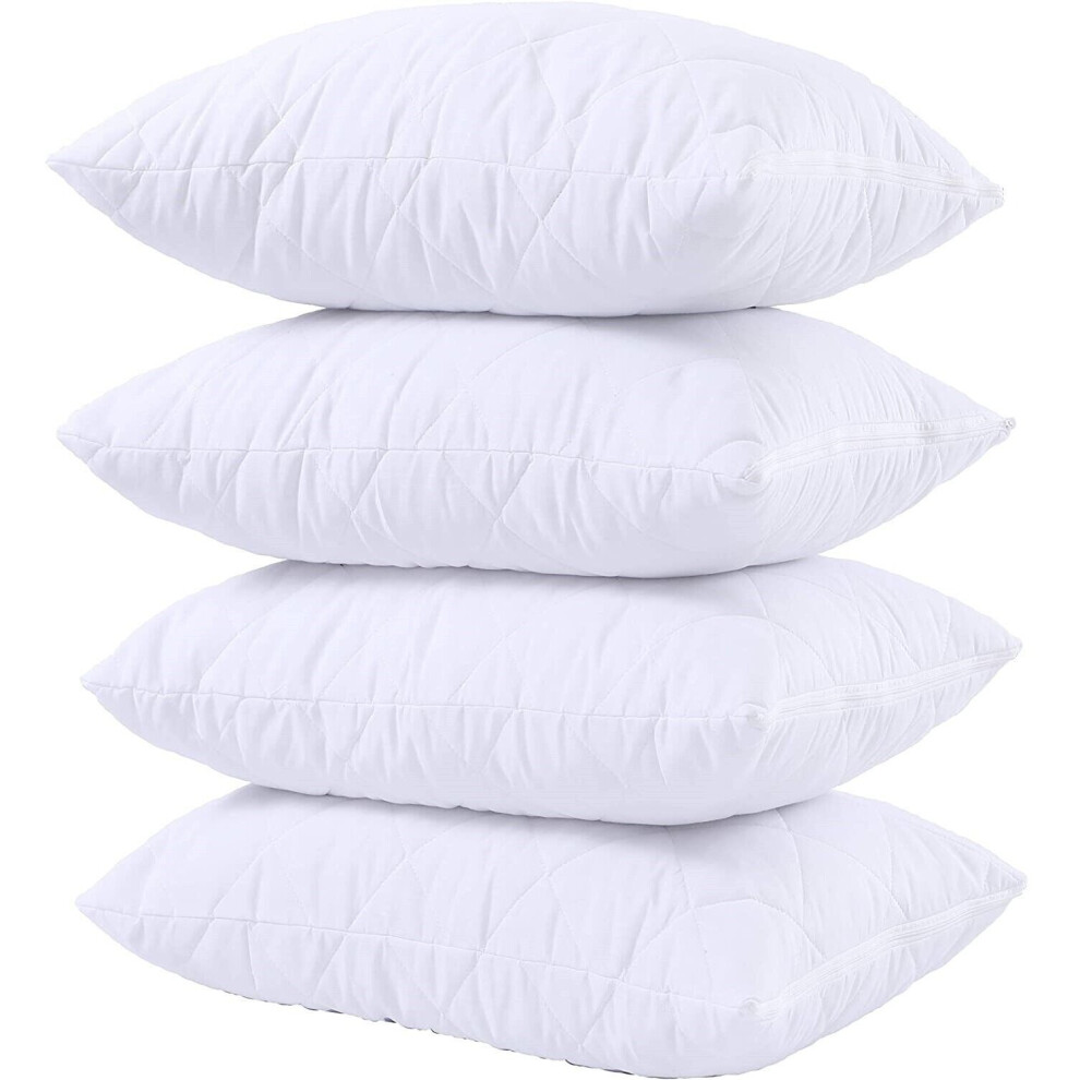 Aspire Homeware (Quilted Pillow X4) Luxury Firm Pillows Soft Bed Neck Pillow 4-Pack