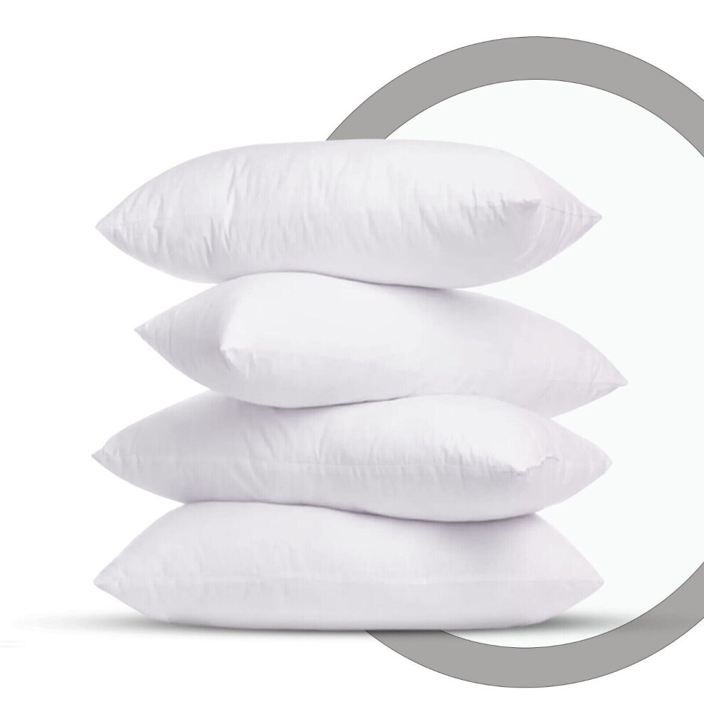 (Plain White Pillowcase x4) Luxury Firm Pillows Soft Bed Neck Pillow 4-Pack