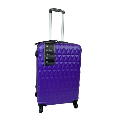 (Purple, Medium) Hampton & Stewart Diamond Design HardShel Suitcase