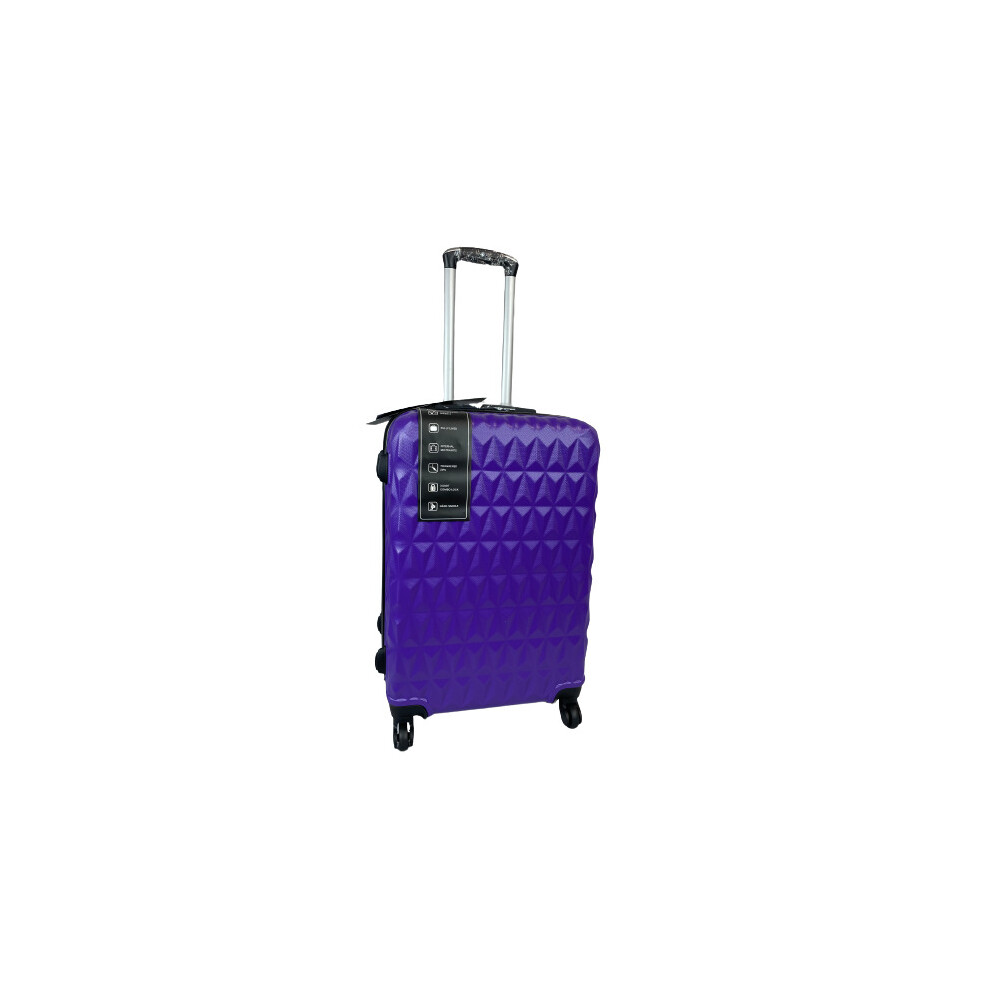 (Purple, Medium) Hampton & Stewart Diamond Design HardShel Suitcase