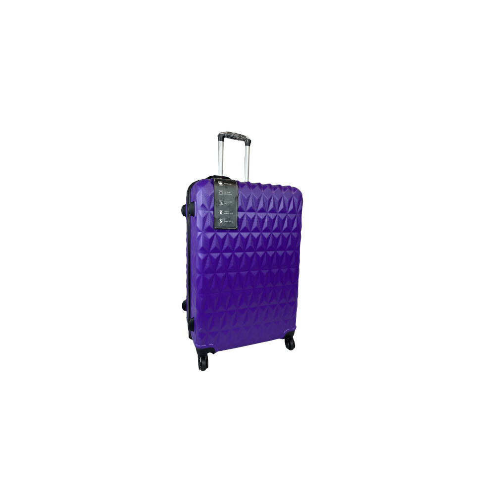 (Purple, Large) Hampton & Stewart Diamond Design HardShel Suitcase