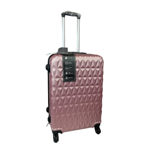 (Rose Gold, Medium) Hampton & Stewart Diamond Design HardShel Suitcase