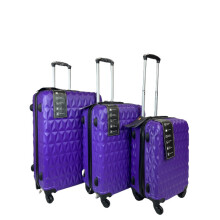 (Purple, Set of 3) Hampton & Stewart Diamond Design HardShel Suitcase