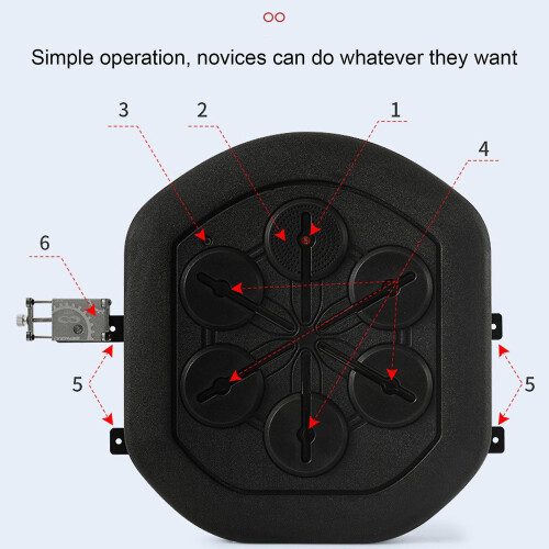 (Black) New Boxing Training Music Electronic Boxing Wall Target Smart Wall Mounted Combat 1