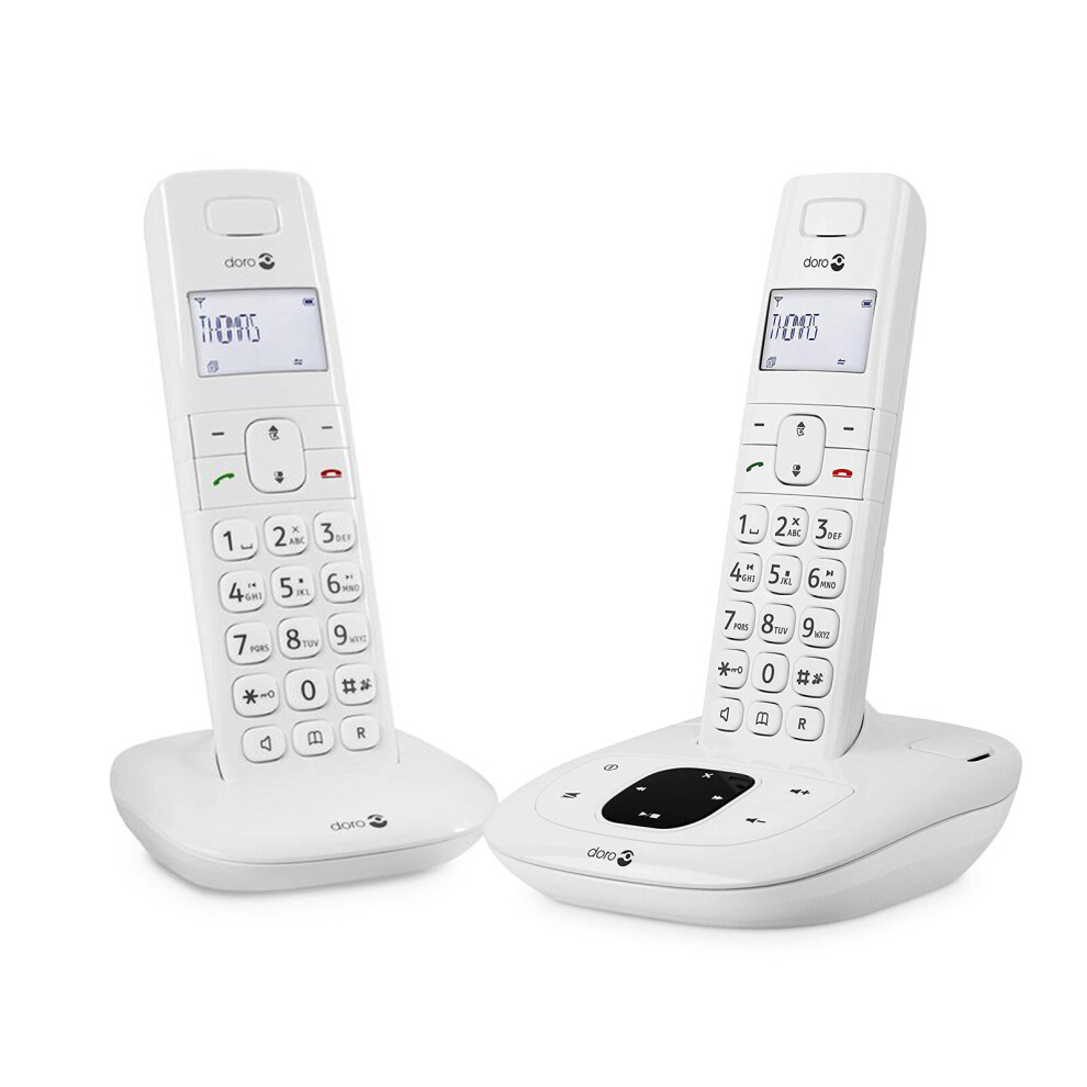 Set of 2 Senior DECT Landline Phones & Answering Machine Comfort 1015 Duo Doro