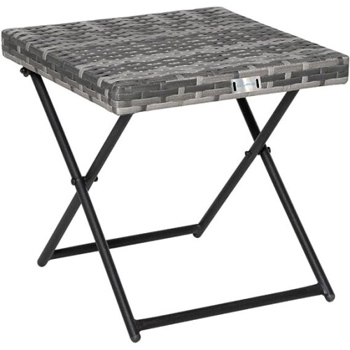 Evre (Gray) EVRE Capri Folding Rattan Table Outdoor Portable