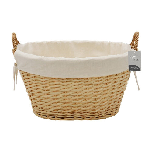 Acacia Oval Willow Storage Basket-Honey