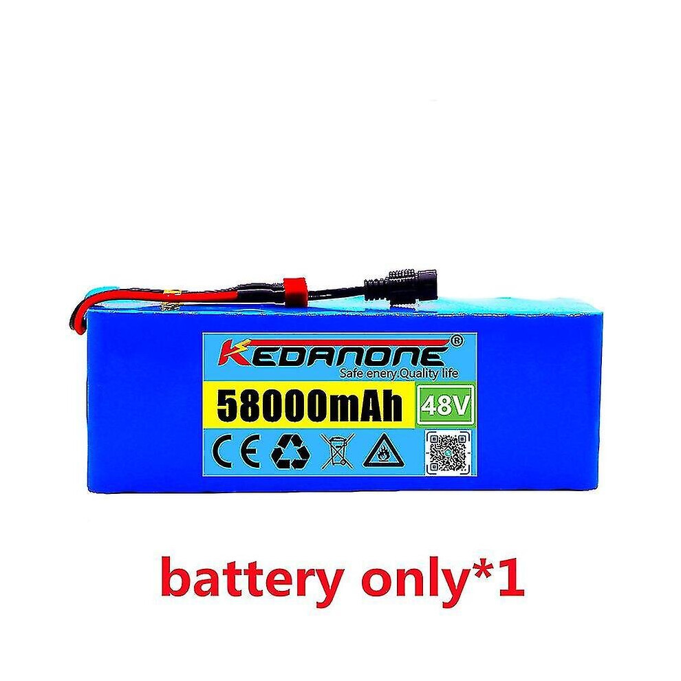 (BatteryX1) 48v Lithium Ion Batterie 58ah 1000w 13s3p 18650 Li-ion Battery Pack For 54.6v E-bike Electric Bicycle Scooter With Bms   Charger