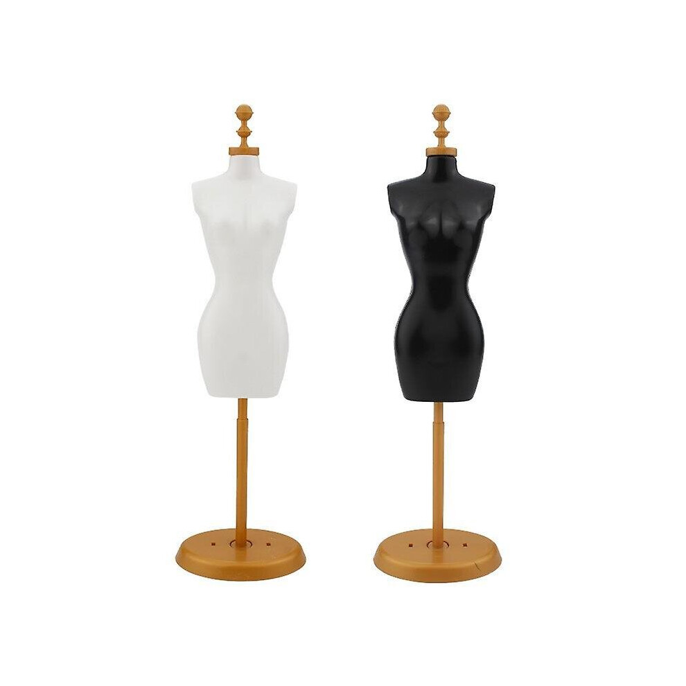 Female Mannequin Torso, 2 Pcs Dress Form Manikin Body With Base Stand For Sewing Dressmakers Dress Jewelry Display, Black
