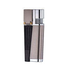 (Separate, Square Silver) Portable Metal Pipe Lighter Foldable Open Flame Small Lighter For Boyfriend Husband Gift
