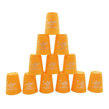 (Yellow) Sport Stacking Cups, 12pcs Speed Stacking Cups Speed Training Game Challenge Competition