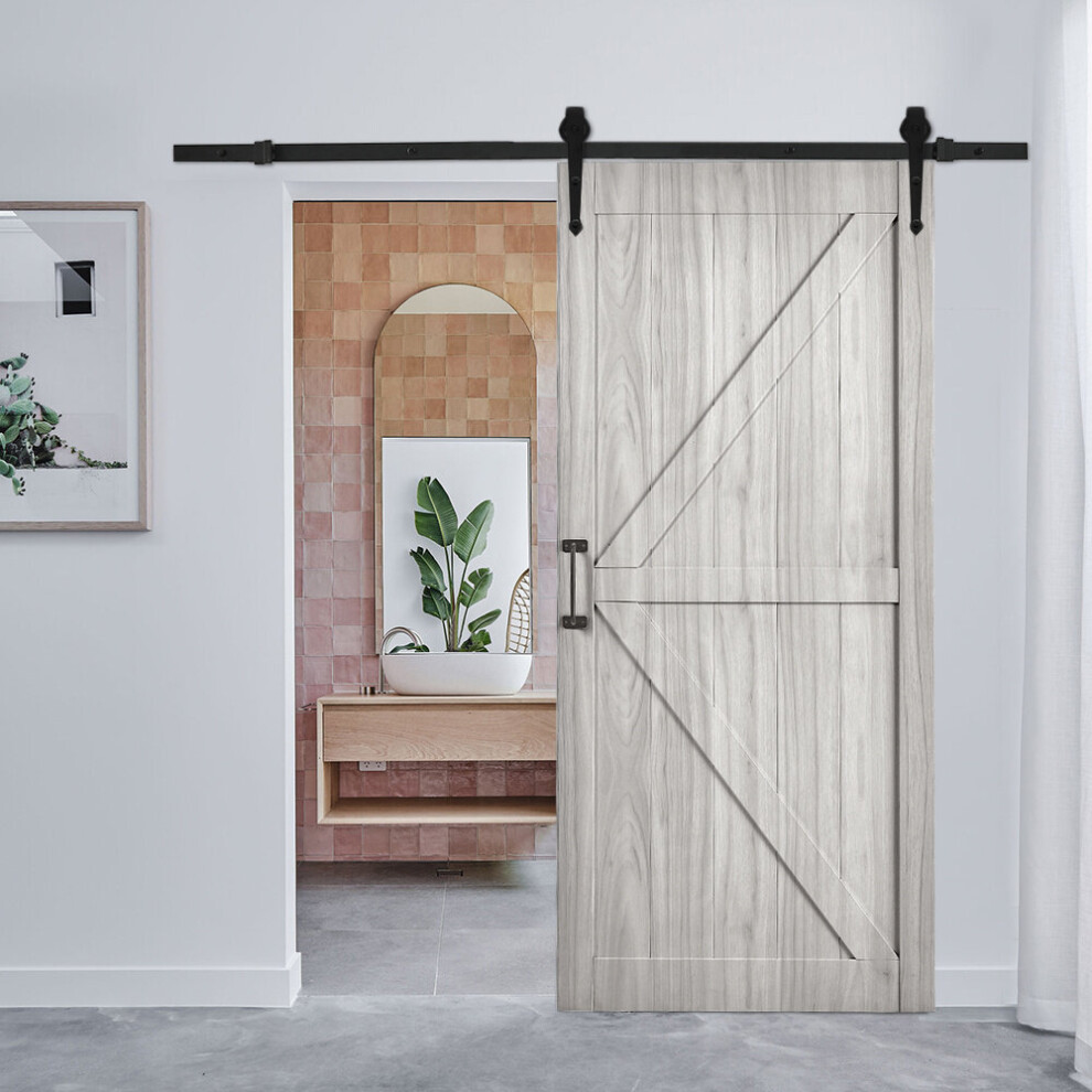 Farmhouse Style Wooden Barn Door with Sliding Kit