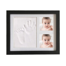 (black) Baby Handprint and Footprint Kit Keepsake, Baby Milestone Photo Frame Baby Registry