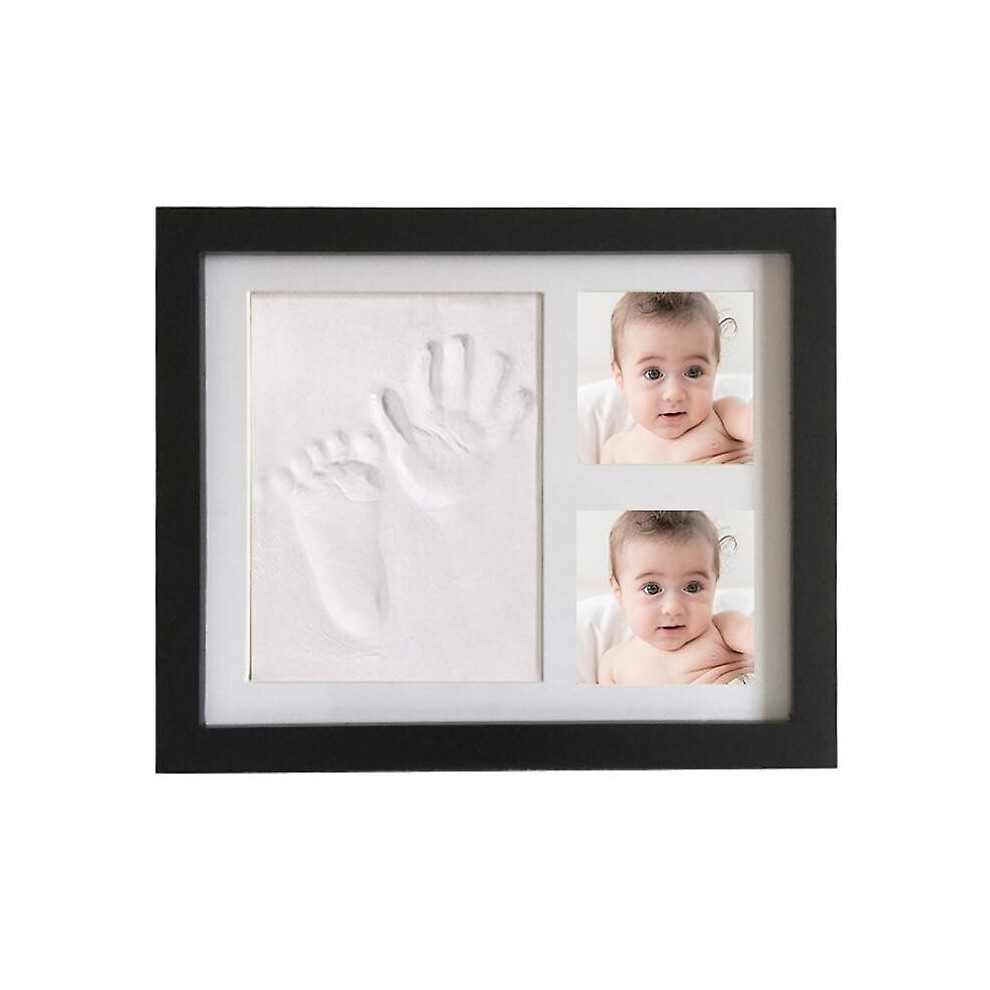 (Black) Baby Handprint And Footprint Kit Keepsake, Baby Milestone Photo Frame Baby Registry Black
