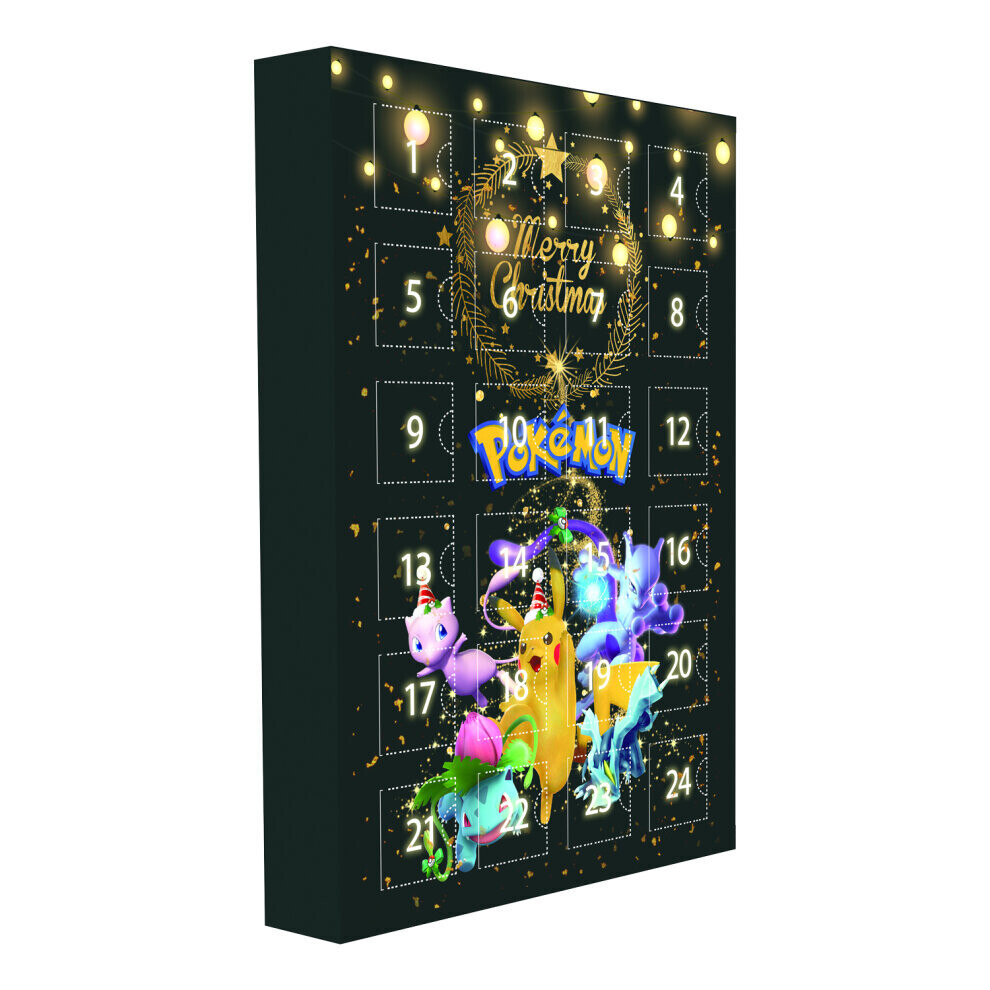 (Black) 24Pcs Pokemon 2023 Advent Calendar 24 Days Xmas Countdown Gifts