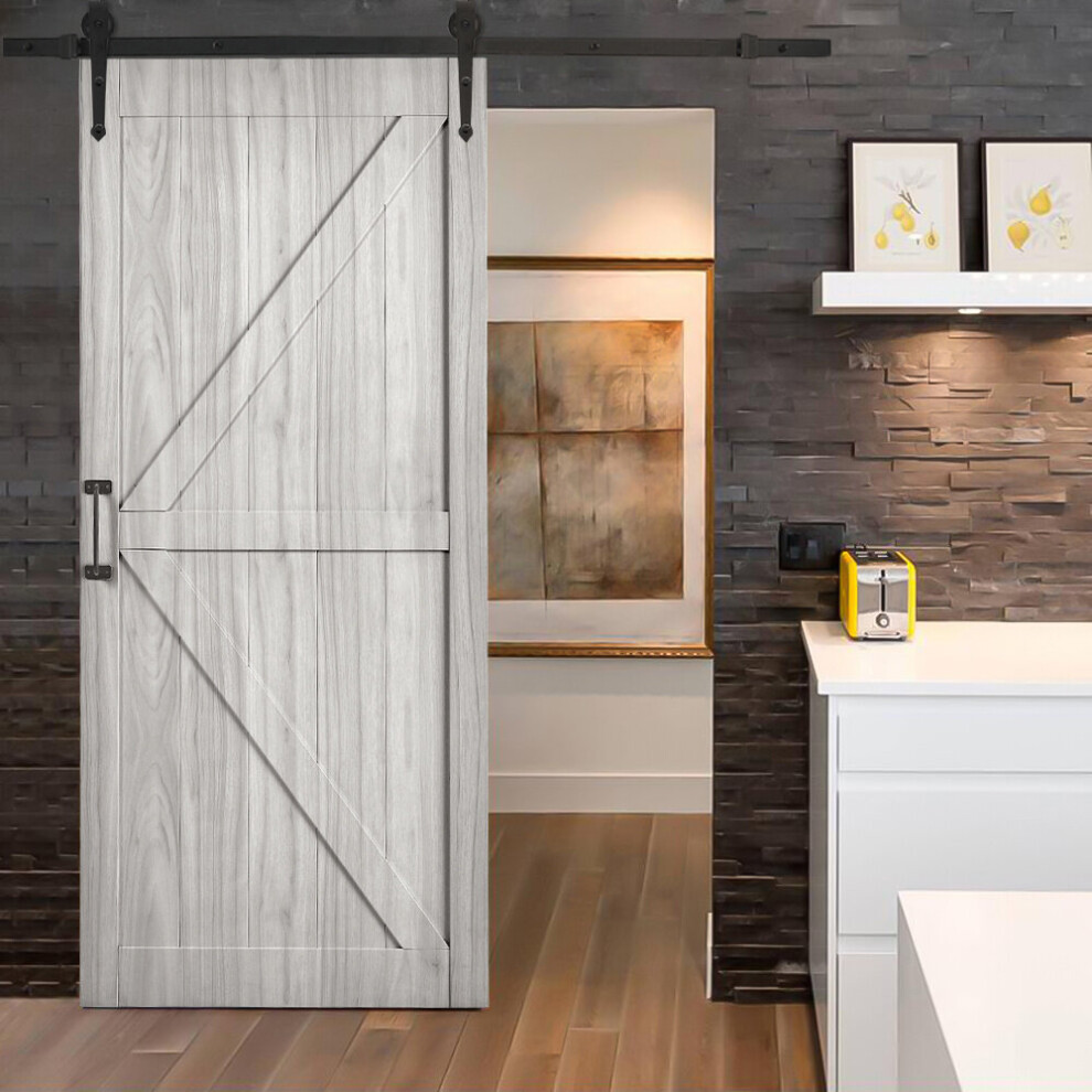 Farmhouse Style Wooden Barn Door with Sliding Kit