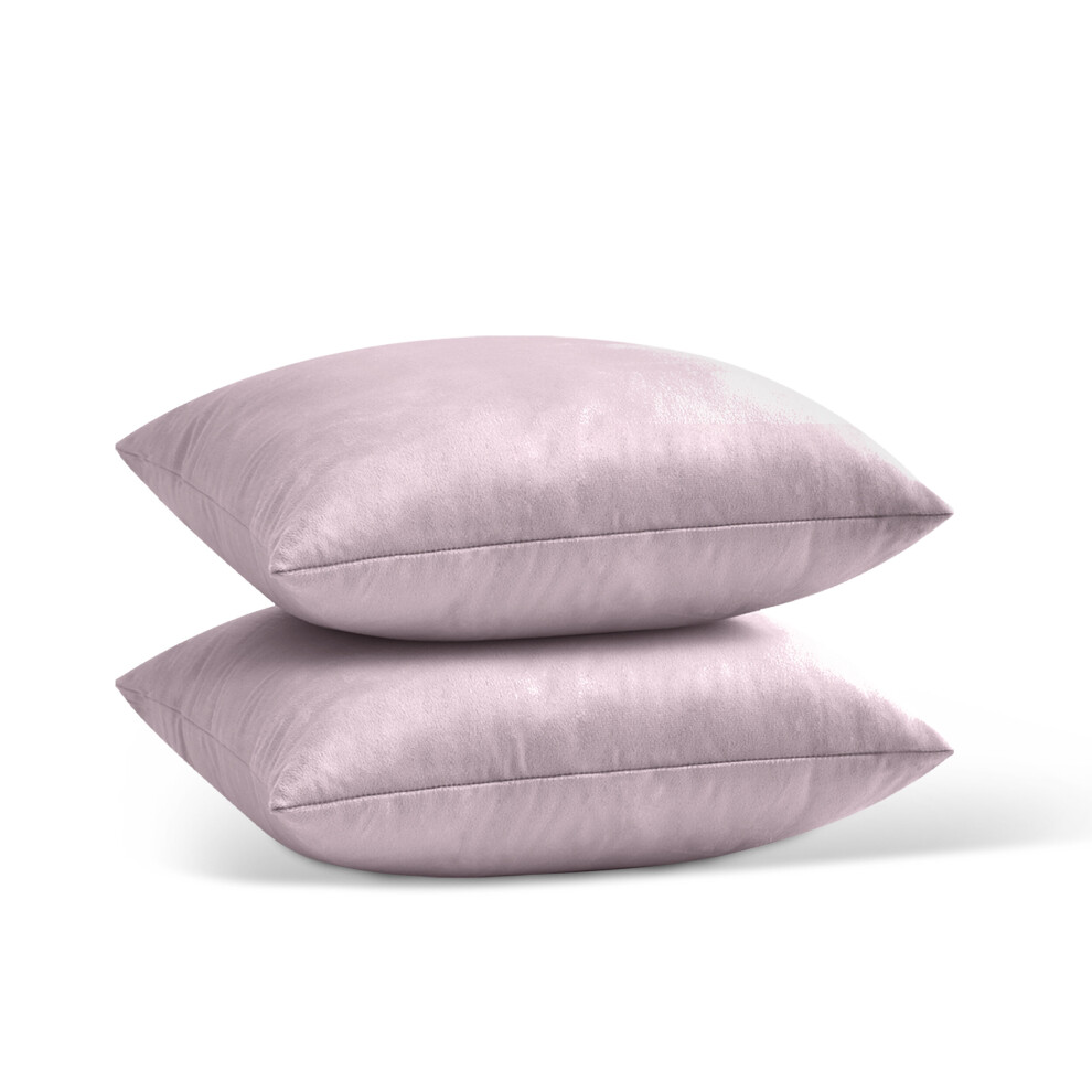 Imperial Rooms (- Plain Velvet Cushion Covers) Crushed Velvet Cushion Covers Throw Pillowcase Pink