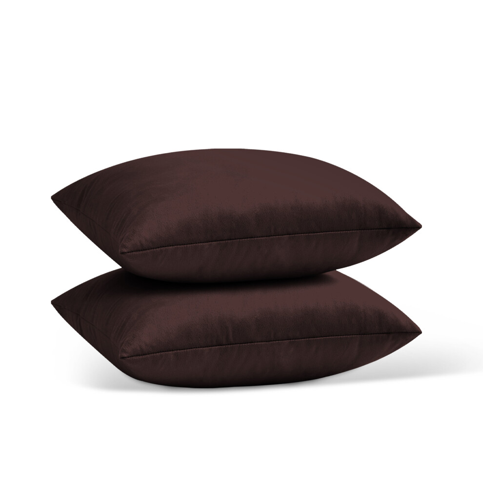 ( Coffee/ Brown- Plain Velvet Cushion Covers) Crushed Velvet Cushion Covers Throw Pillowcase