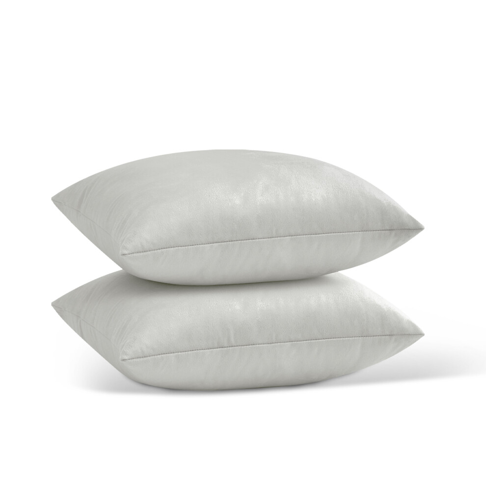 (Off White- Plain Velvet Cushion Covers) Crushed Velvet Cushion Covers Throw Pillowcase