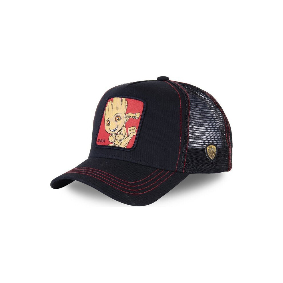 (Groot Black) High Quality Anime Cartoon Snapback Cotton Baseball Cap Men Women Hip Hop Dad Mesh Hat Trucker Hat Black,Not,Specified