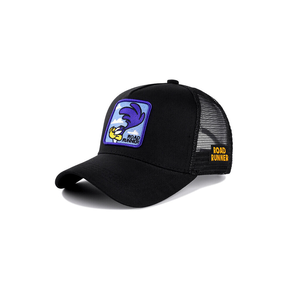 (ROUD RUNNER BLACK) High Quality Anime Cartoon Snapback Cotton Baseball Cap Men Women Hip Hop Dad Mesh Hat Trucker Hat