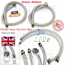2x Basin Hose Pipe Flexible Tap Connectors Flexi Tails Mixer 400mm